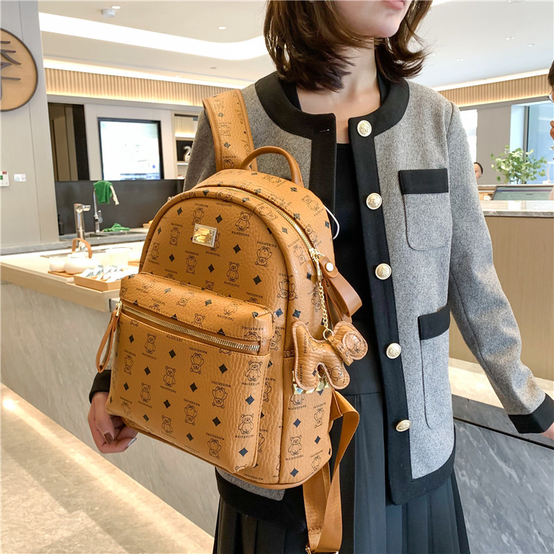 Fashion Printed Backpack for Women New Korean Style Large Capacity Soft Leather Travel Backpack for Work and Commuting Student Backpack Fashion Printed Backpack for Women New Korean Style Large Capacity Soft Leather Travel Backpack for Work and Commuting Student Backpack