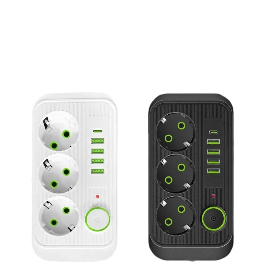 Toma de corriente del extensor con USB y Tipo-C