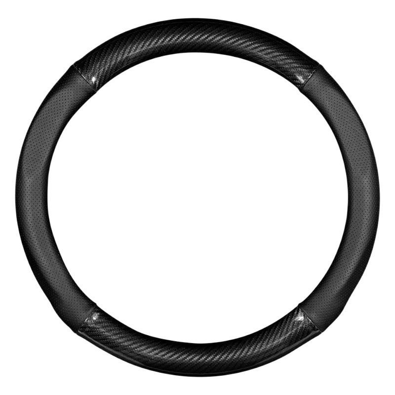 Car carbon fiber pattern steering wheel cover four seasons universal non-slip wear-resistant hand sewing sweat-absorbing handle cover interior accessories cross-border