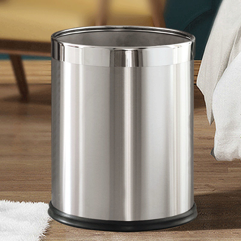High-grade Stainless Steel Trash Bin Household Living Room Simple Modern Office Bedroom Kitchen Bathroom Toilet Hotel