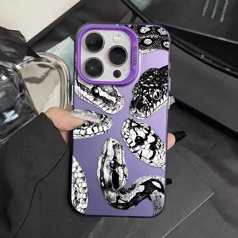 Personalidad serpiente de cinco cabezas para Apple 16plus funda para teléfono móvil 15promax nuevo 14 tendencia 13pro creativo 12X