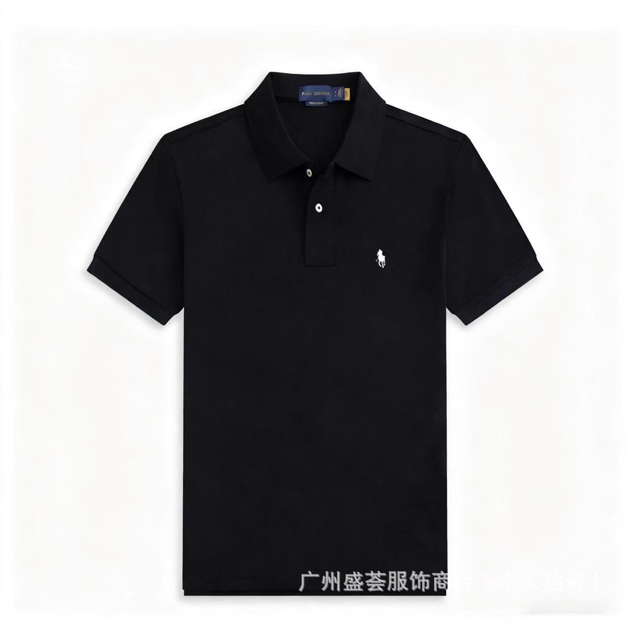 Cross-Border Polo Shirt Paul Logo Men's Lapel Pony Large Size Loose Pure Color Embroidered Short-Sleeved T-Shirt Business Casual