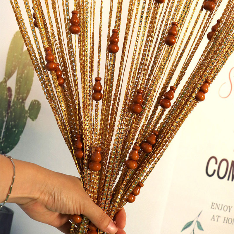 Manufacturers Wholesale Beaded Gourd Curtain 1*2m Home Decoration Tassel Thread Curtain Curtain Suitable for Bedroom Living Room