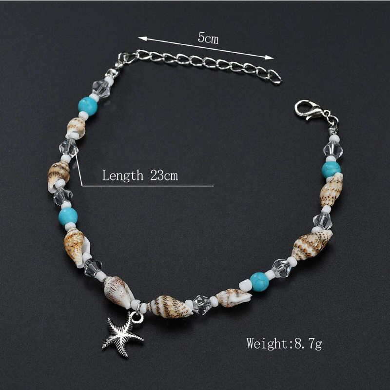 Casual Starfish Conch Alloy Glass Shell Unisex Anklet display picture 4