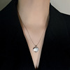 Scandinavian necklace heart shaped, fashionable accessory, pendant, silver 925 sample, European style