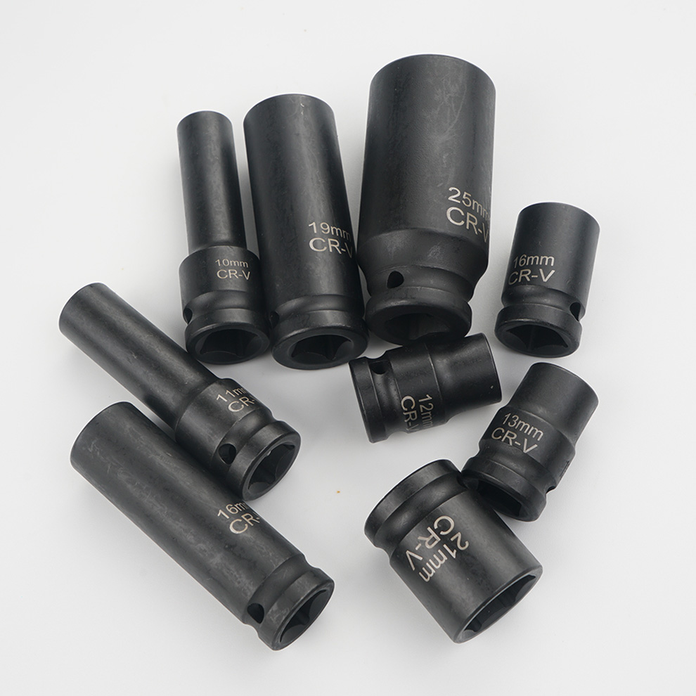 Llave eléctrica cabeza de manguito alargada conjunto completo de herramientas de manguito de cañón de aire pequeño conjunto de lote de perforación de aire de mano hexagonal