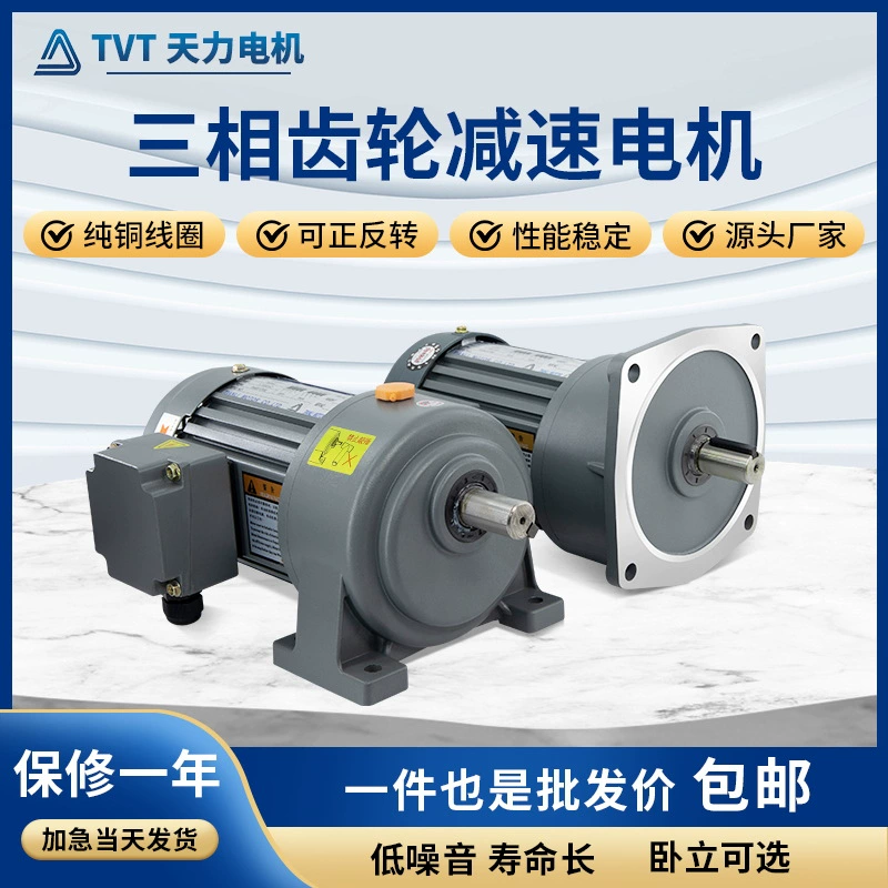 Трехфазный мотор-редуктор TVT Tianli 380В с горизонтальным расположением, регулируемой частотой вращения, 200Вт/400Вт/750Вт/1500Вт