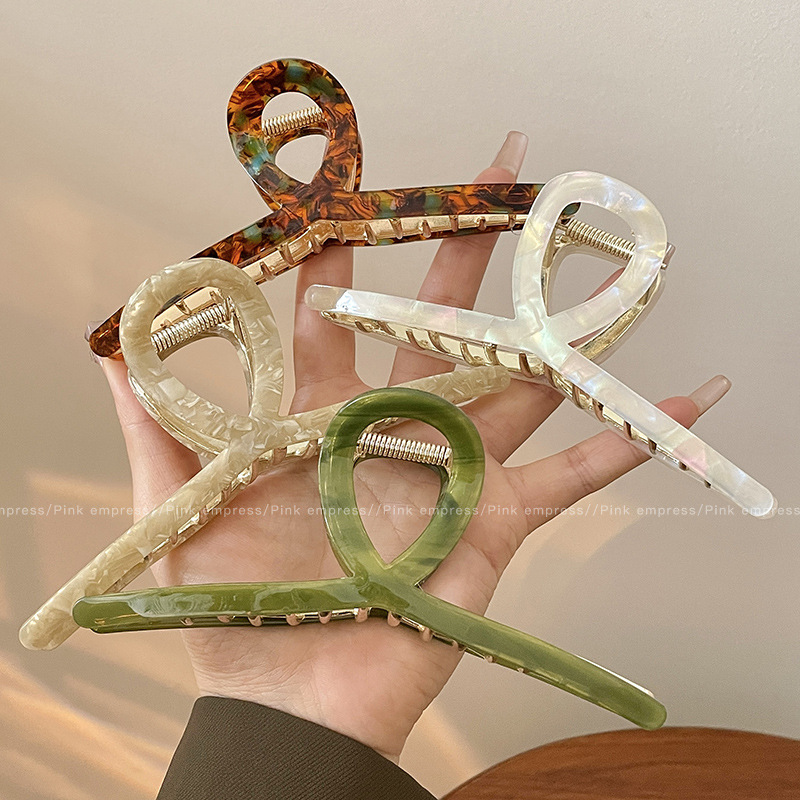 Clip de agarre de ácido acético para mujer, horquilla de disco en la parte posterior de la cabeza, rojo de red, nuevo clip de tiburón 2025, horquilla de alta gama, tocado