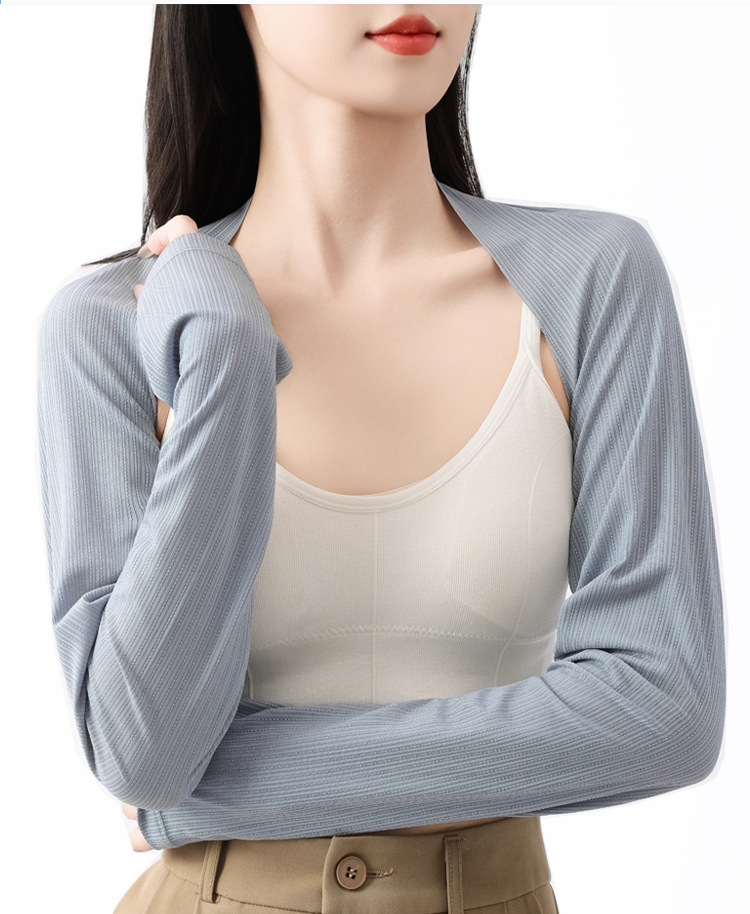 Ice Silk Shoulder Protector Summer Long-Sleeved Shoulder Protector Shawl for Men and Women Thin Sun Protection Small Cape Air-Conditioned Room to Prevent Colds