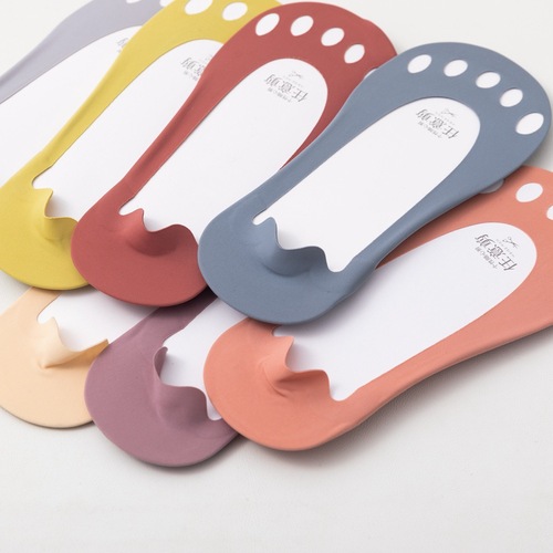 Toe socks women's cotton candy color invisible socks yoga shallow mouth ice silk summer thin non-slip socks split toe socks