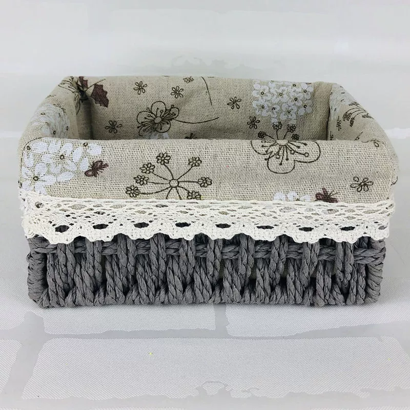 Корзинка для хранения из соломы, ткань для столешницы, игрушка, коробка для хранения