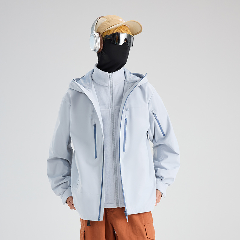 Área azul azul azul con la misma armadura serie de traje de asalto 3 en 1 al aire libre impermeable al aire libre abrigo de montaña desmontable