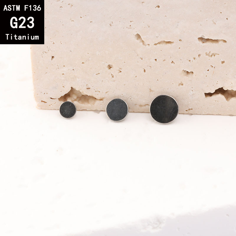 G23 Titanium Flat Buried Nail Lip Nail Ear Studs Base Nail Piercing Jewelry Accessories 5mm detail image 5