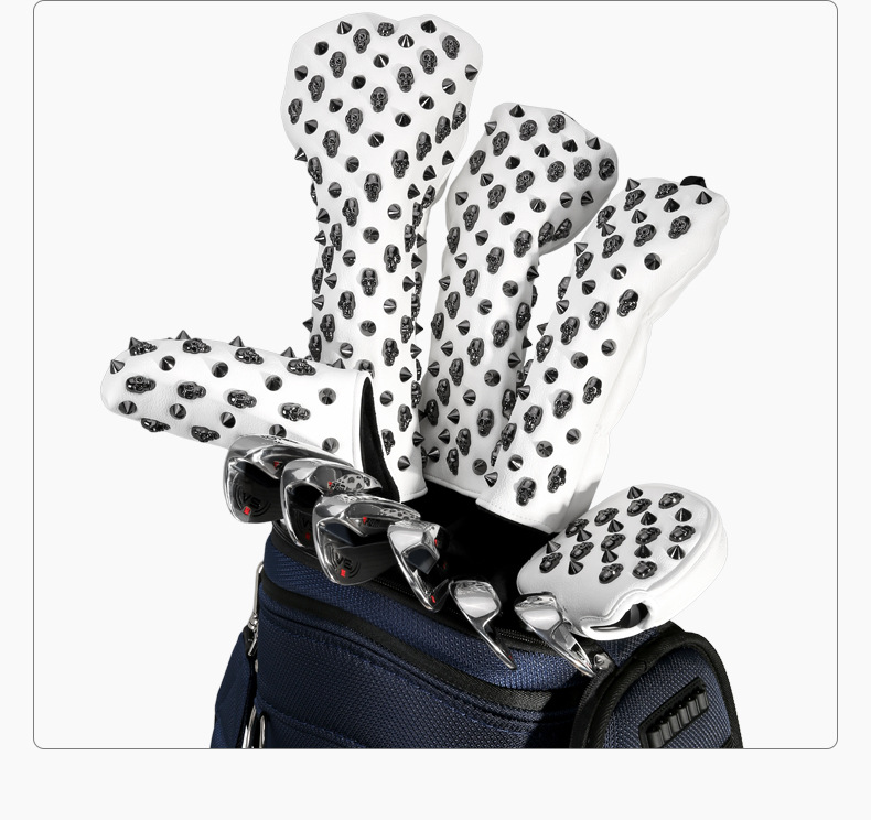 Vỏ đầu gậy Golf PGM chống thấm nước, đa năng, bảo vệ đầu gậy — GT035-Bao thanh gỗ số 1 màu đen, GT035-Bộ thanh đẩy hình bán nguyệt màu đen, GT035-Bộ cột gỗ số 3/Số 5 màu trắng, GT035-Bộ thanh đẩy hình bán nguyệt màu trắng chi tiết 6