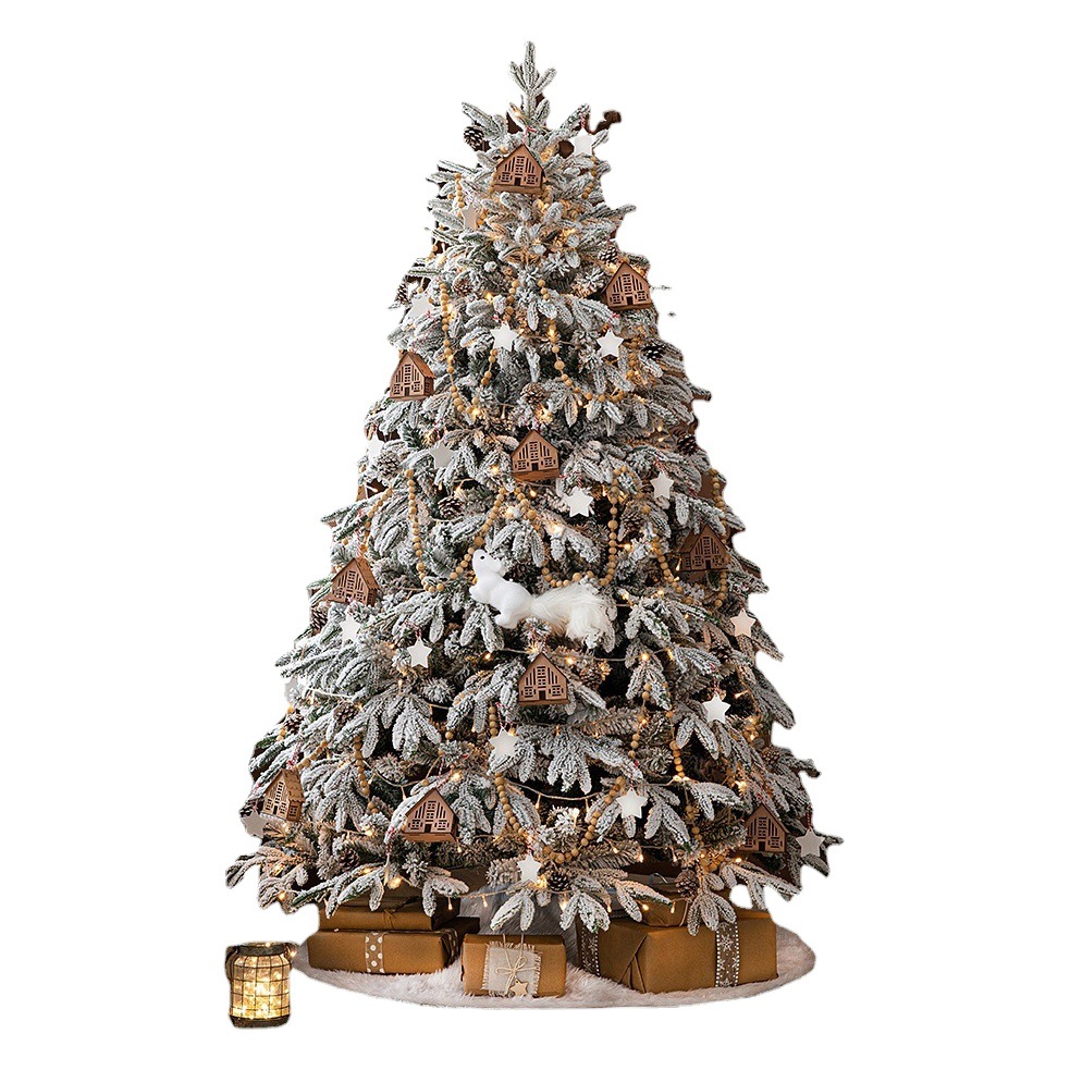Hong Kong Heng nuevo PE flocado árbol de Navidad árbol de nieve grande blanco copo de nieve paisaje árbol decorativo decoraciones de Navidad adornos