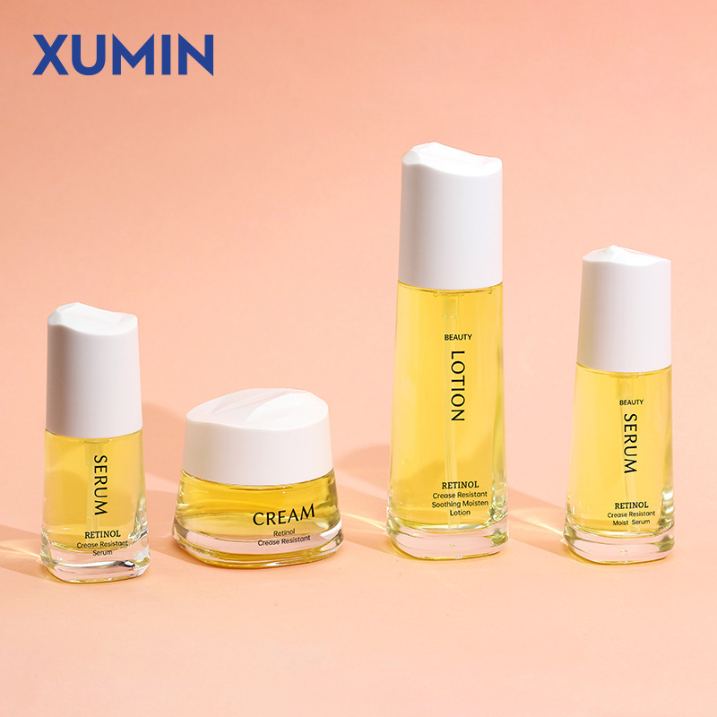 现货云海玻璃套装瓶50g透明膏霜罐 30ml乳液分装瓶50-100ml压泵瓶|undefined