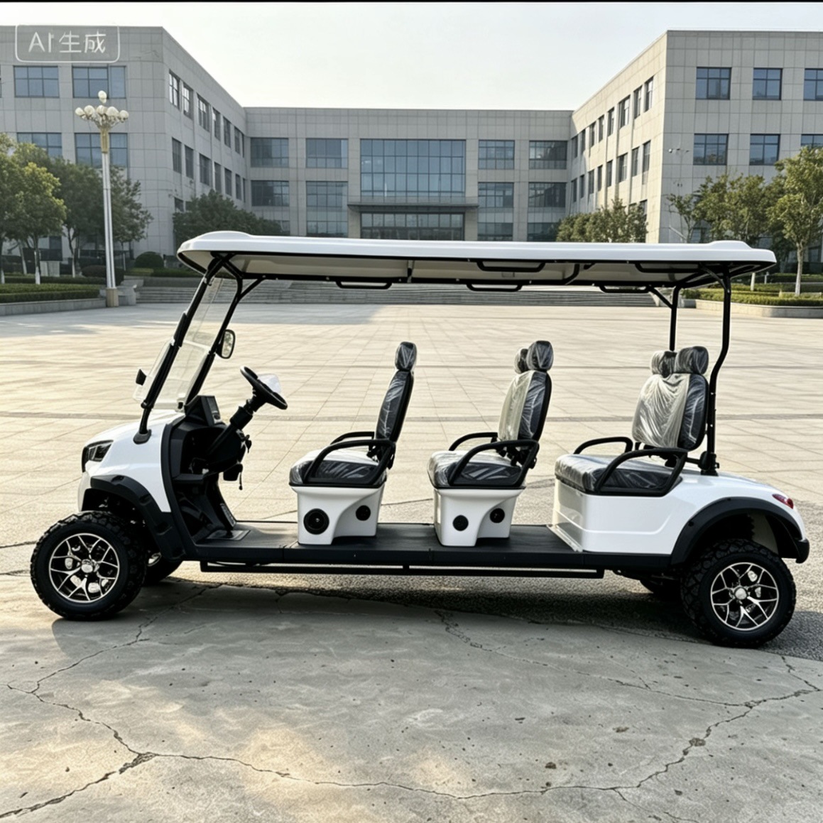 Golf cart with 6 or 8 seats for golf courses, shuttle service, guesthouses, hotels, reception, tourist attractions, electric sightseeing vehicle
