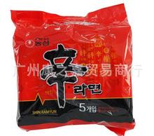 批发韩国进口 农心辛拉面 汤面速食方便面泡面5袋装600g 一箱8袋