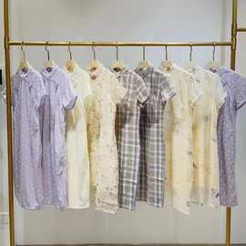 卡晟丝绸旗袍25夏缎面真丝修身大码国风改良旗袍品牌折扣女装批发