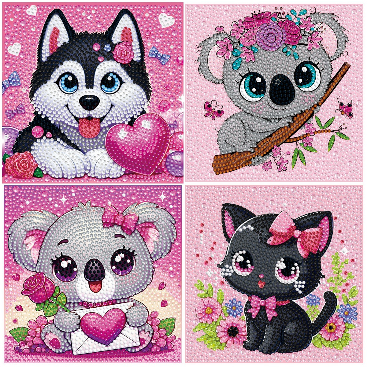 Transfronterizo Amazon nuevo dibujo de diamante infantil diy niña juguetes hechos a mano animal diamante dibujos animados pegatinas