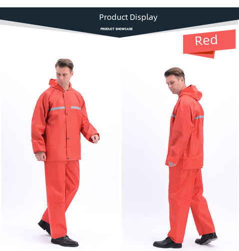 Oxford cloth split reflective raincoat and rain pants set for labor outdoor cycling, logo printing available, factory supply