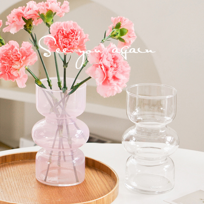 Vaso nórdico retro creativo irregular casa vasijas de vidrio sala de estar mesa de comedor lujo ligero nicho decoración productos transfronterizos