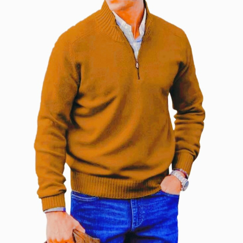 Wool Sweater Independent Foreign Trade Men's Zip-Up Stand Collar Sweater Pullover Wool Sweater Amazon Quality Wool Sweater Independent Foreign Trade Men's Zip-Up Stand Collar Sweater Pullover Wool Sweater Amazon Quality