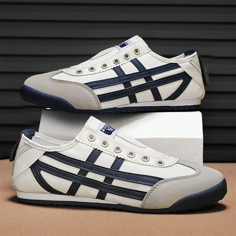 Парусиновые туфли мужские туфли A-Gan 2024 новые ленивые туфли дышащие спортивные дикие повседневные маленькие белые туфли на мягкой подошве