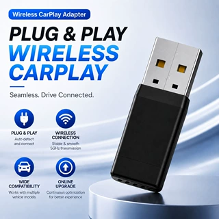 跨境2合1carplay盒子有线转无线Android AUTO适配器车机互联盒子