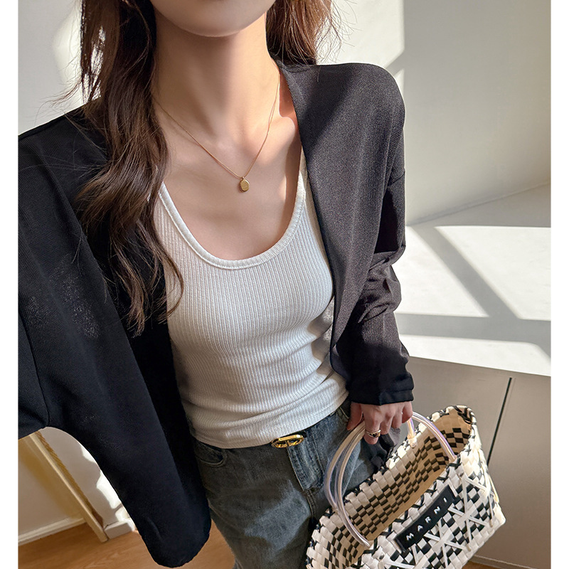 Factory Spring and Summer Lazy Style Cardigan for Women, New Fashionable and Versatile Sun Protection Air-Conditioning Shirt, Loose Slimming Top