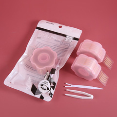 Flower type double eyelid patch lace mesh 600 patches in English Inner double eyelid bubble patch invisible band glue with tools