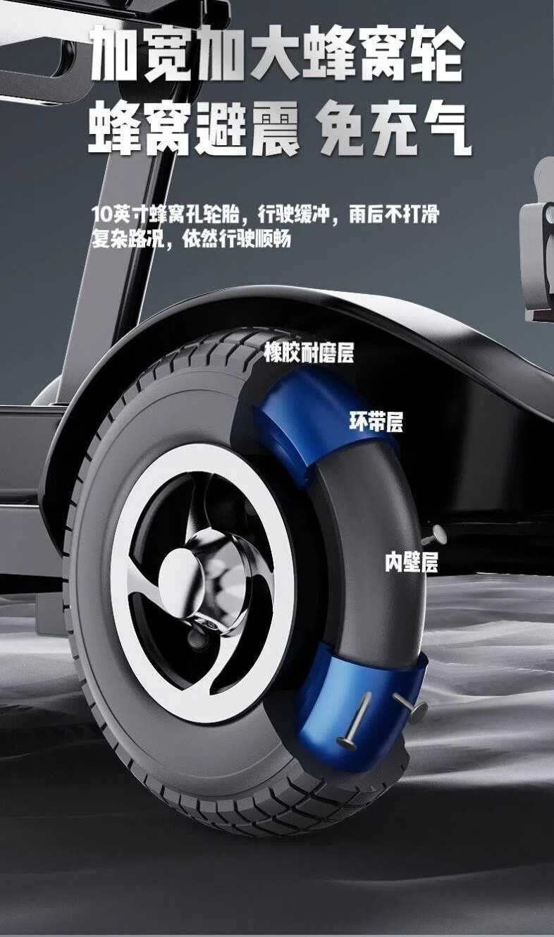 Four-Wheel Electric Scooter for the Elderly, Small Mobility Aid Vehicle for Disabled People, Foldable with Removable Battery, Suitable for Elderly and Family Use
