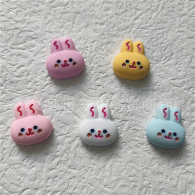 Colored Rabbit resin parts Cream gel Hairpin Brooch diy Phone shell material rio Rabbit manual parts