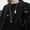 Brand multilayer fashionable necklace hip-hop style, movable rabbit, pendant suitable for men and women