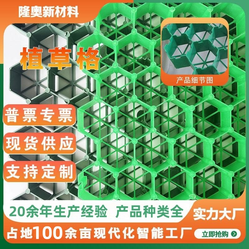 植草格停车场消防通道护坡小区园林绿化高抗压花口平口HDPE植草砖