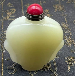 古玩杂项厂家批发青白玉鼻烟壶手把件玉石鼻烟壶工艺品