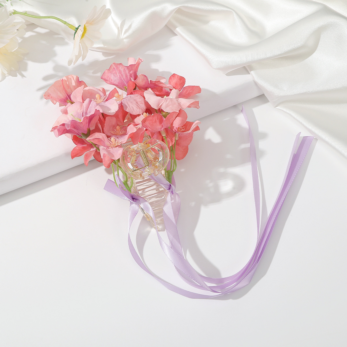 Women's Flower Sweet Mixed Materials Hair Claws display picture 3