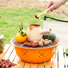 Heyi Jia Stainless Steel Outdoor BBQ Grill Portable Grilling Pan Charcoal BBQ Pan Courtyard BBQ Stand Fire Pit Tea Cooking