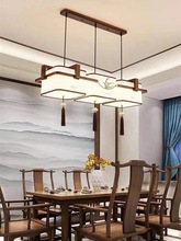 新中式餐厅卧室茶室吧台木艺三头客厅过道吸顶广东中山古镇吊灯