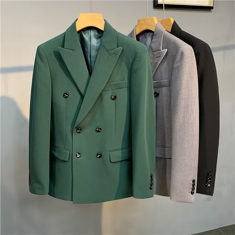 Blazer uomo doppio petto slim fit giacca elegante da uomo_voghion.com