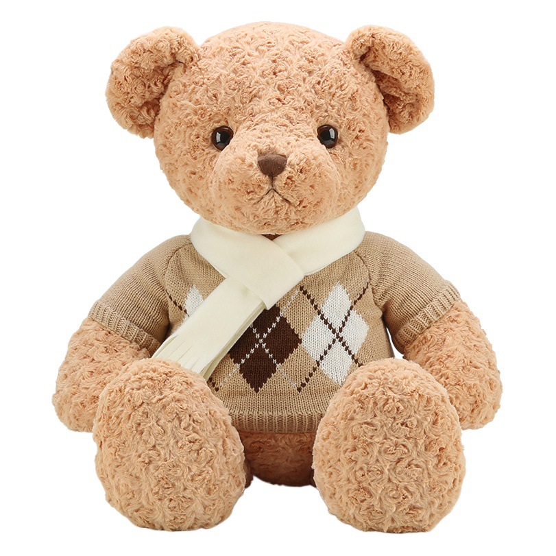 Abrazo bebé bufanda suéter oso de peluche muñeca nueva gran oso lindo juguete de peluche juguete de los niños al por mayor