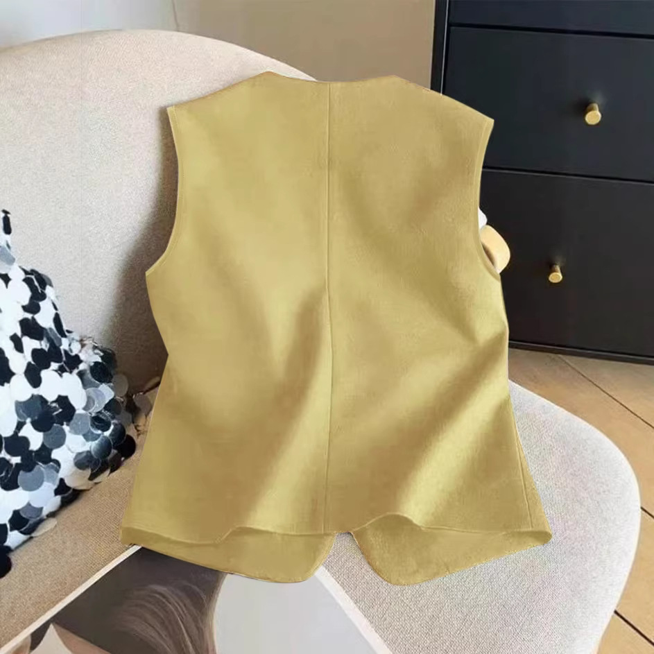 Chaleco de mujer de estilo lujoso ligero, casual y elegante, a la moda, con largo hasta los hombros, prenda de abrigo de alta gama para primavera._voghion.com