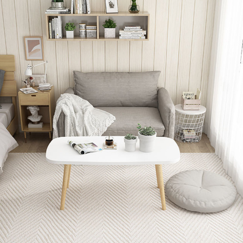 Mesa de té de madera sólida nórdica simple, mini mesa de té de sala de estar, mesa de té moderna simple, mesa de té económica pequeña