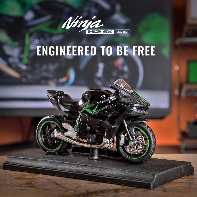 Modelo de motocicleta Kawasaki 2 locomotora simulación aleación figura colección decoración juguete niño al por mayor
