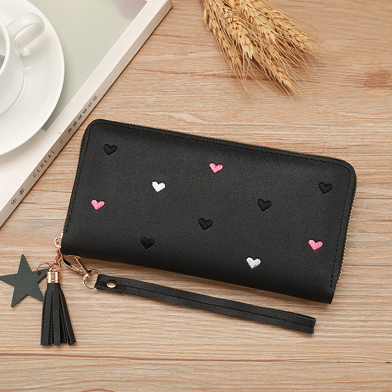 【Cross-Border Hot Item】New Style Women's Fresh and Simple Clutch Wallet, Long Heart-Shaped Student Large Capacity Leather Wallet 【Cross-Border Hot Item】New Style Women's Fresh and Simple Clutch Wallet, Long Heart-Shaped Student Large Capacity Leather Wallet