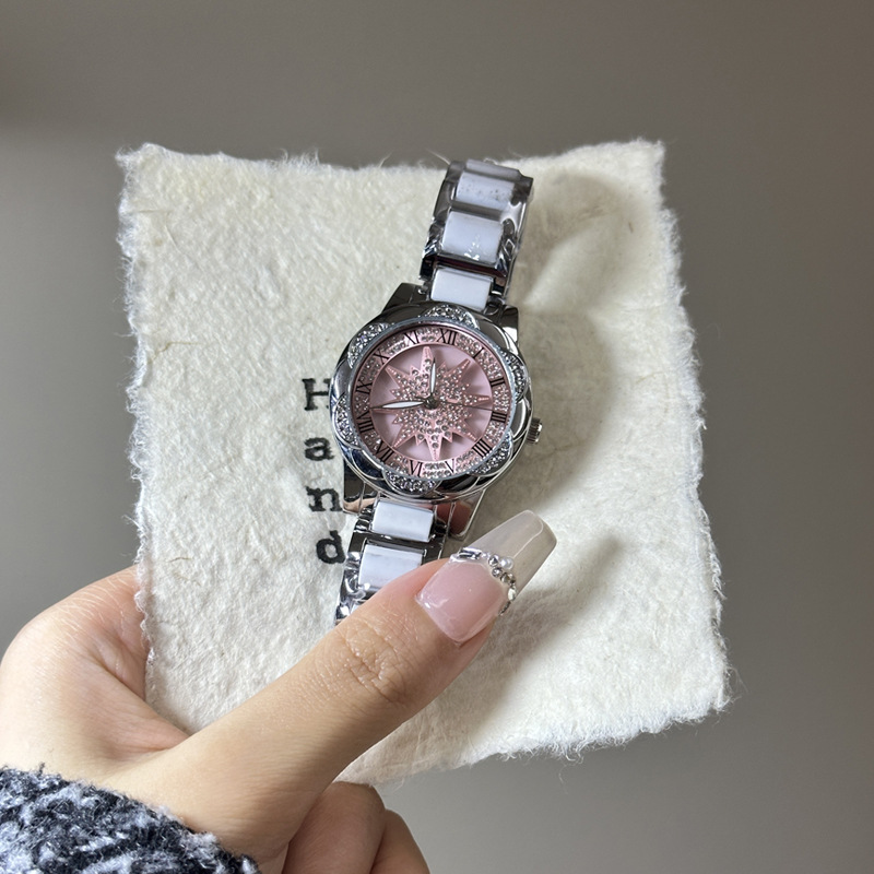 Factory wholesale ladies watch women's 2025 new explosive ceramic automatic movement quartz watch fashion waterproof watch