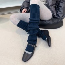 秋冬复古针织踩脚袜套y2k辣妹及膝保暖小腿袜套加厚芭蕾堆堆袜套