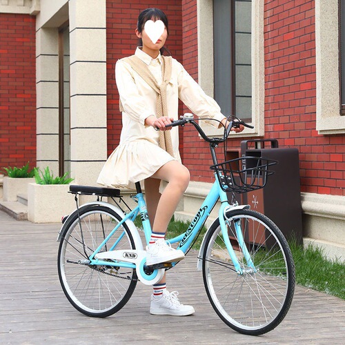 Women's adult non-inflatable unisex bicycle for students, commuters, and office ladies - retro style