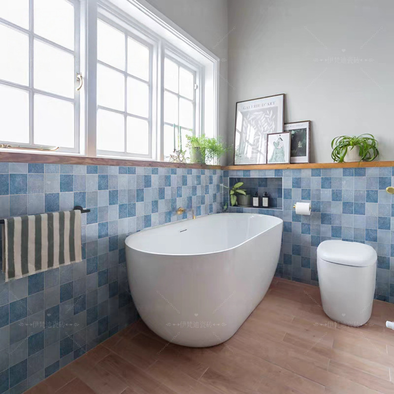 Blue Gradient Mosaic Tiles for Kitchen, Bathroom, Balcony, Homestay, Bar Counter, Outdoor Floor, Non-Slip Floor Tiles Blue Gradient Mosaic Tiles for Kitchen, Bathroom, Balcony, Homestay, Bar Counter, Outdoor Floor, Non-Slip Floor Tiles