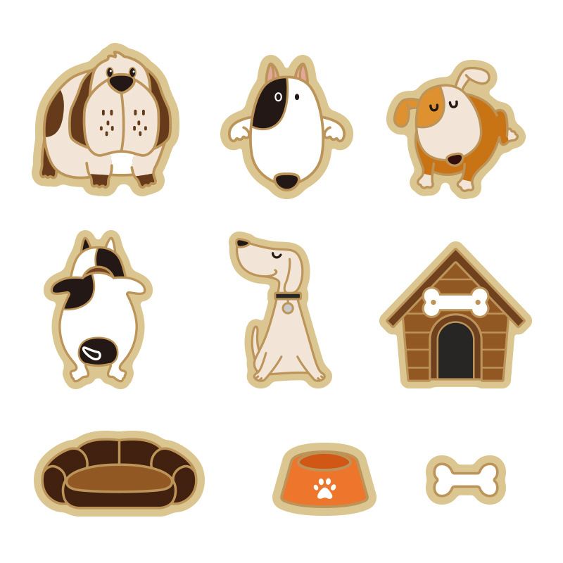 Molde de galletas de la serie para perros Molde de fondant de bricolaje para hornear de dibujos animados Molde de corte de galletas de glaseado de prensa tridimensional 3D